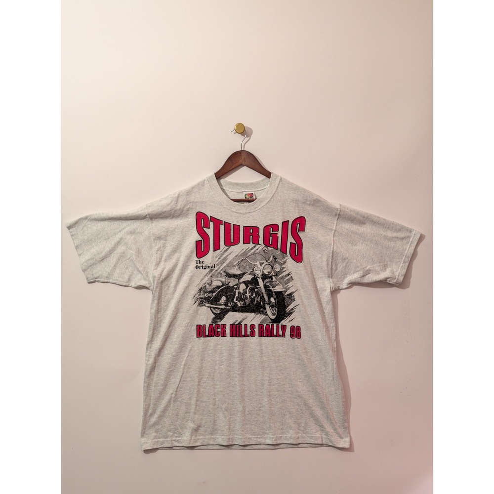 Sturgis Black Hills Rally 98 T-Shirt Mens XL Gray Vtg Biker 90s